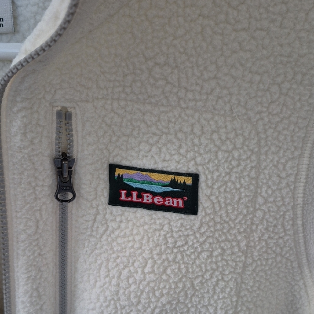 L.L. Bean Cream Fleece Half-Zip Pullover - Picture 2 of 6